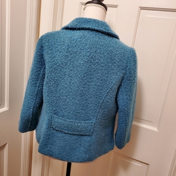 CAbi Turquoise Blue Boucle Charming Wool Blend Blazer size 8 - Picture 7 of 11